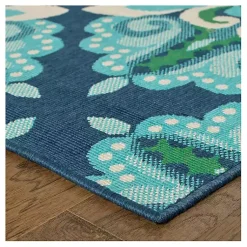 Kirklands Home Floral Medallion Jenn Outdoor Rug, 5x7