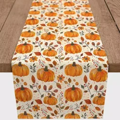 Fall>Kirklands Home Floral Pumpkin Patch Table Runner, 72 in.