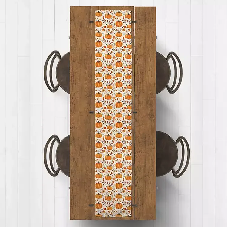 Fall>Kirklands Home Floral Pumpkin Patch Table Runner, 90 in.