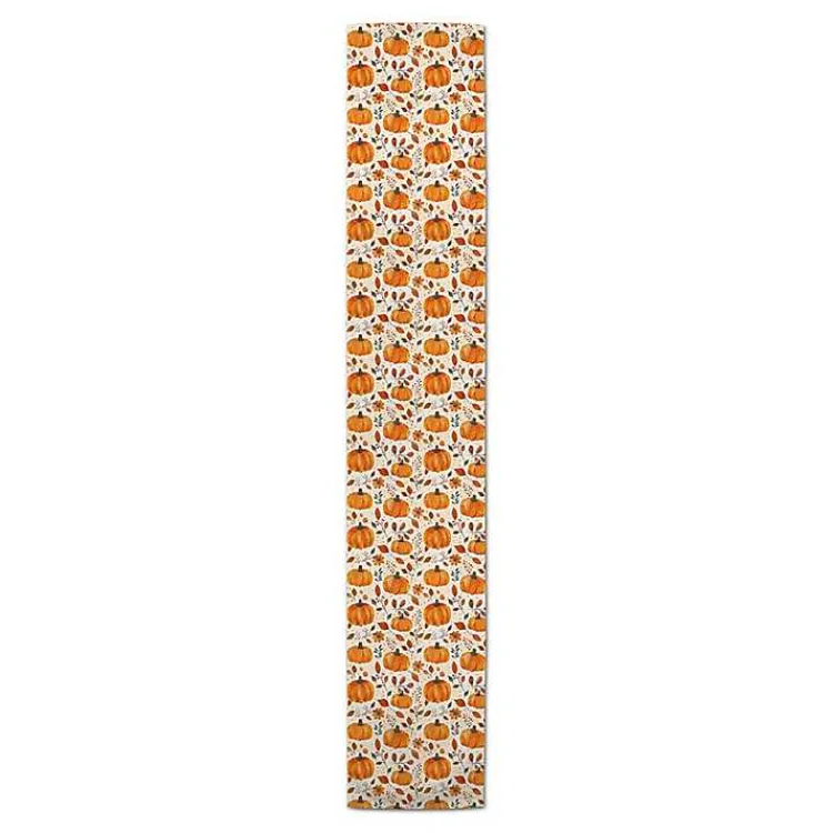 Fall>Kirklands Home Floral Pumpkin Patch Table Runner, 90 in.