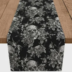 Kirklands Home Floral Skulls Halloween Table Runner Discount