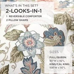 Kirklands Home Floral Sydney Reversible 3-pc. Queen Comforter Set Multi Hot