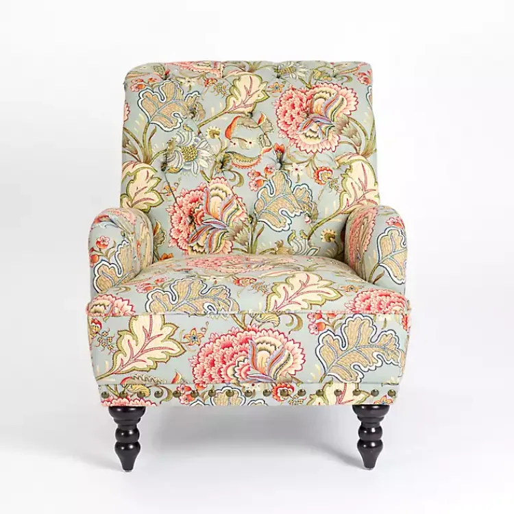 Kirklands Home Floral Tufted Rebecca Accent Chair Pink Outlet