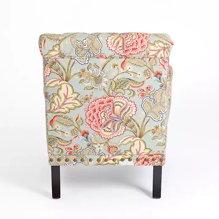 Kirklands Home Floral Tufted Rebecca Accent Chair Pink Outlet