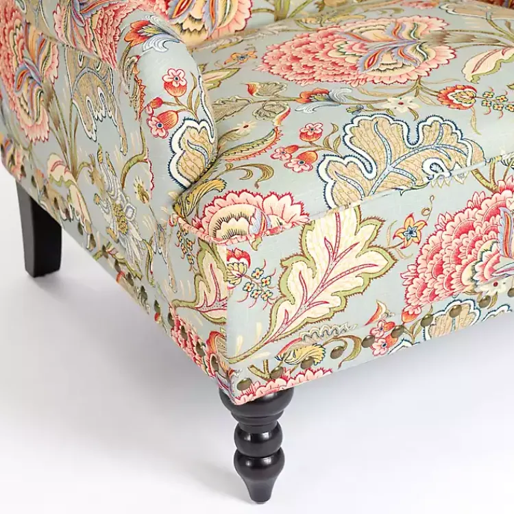 Kirklands Home Floral Tufted Rebecca Accent Chair Pink Outlet