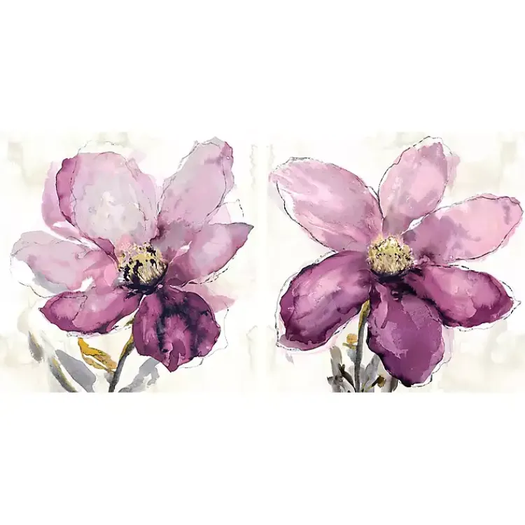Kirklands Home Floral Wash Giclee Canvas Art Print, Set of 2 Purple Sale
