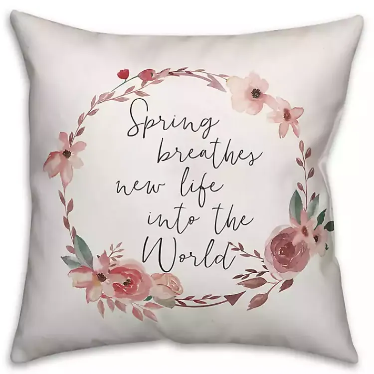 Easter Decorations>Kirklands Home Floral Wreath Spring Pillow Multi