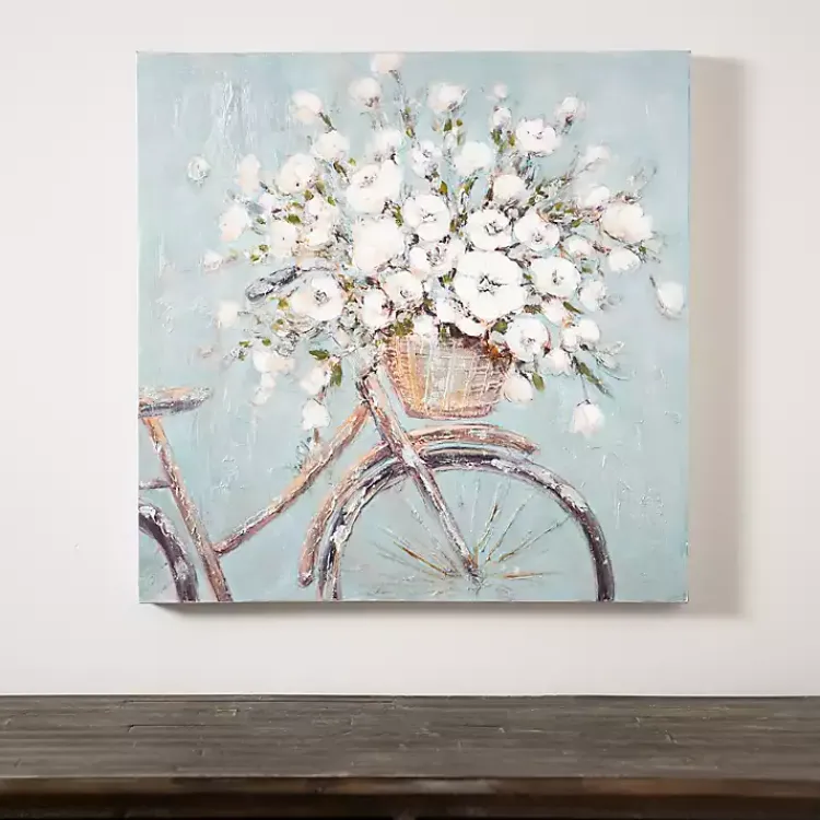 Kirklands Home Flower Basket on Bike Canvas Art Print Best