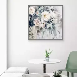 Kirklands Home Flower Impressions Framed Canvas Art Print Gray Clearance
