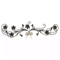 Kirklands Home Flower Scroll Metal Wall Plaque Black Clearance