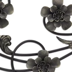 Kirklands Home Flower Scroll Metal Wall Plaque Black Clearance