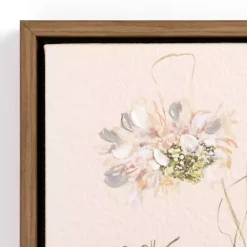 Kirklands Home Flower Stems II Framed Canvas Art Print Pink Clearance