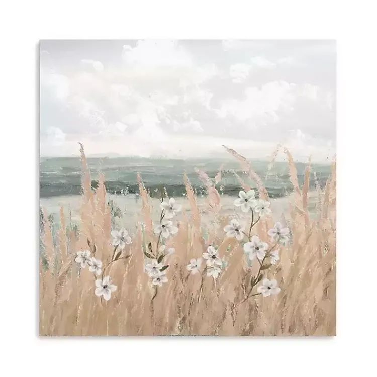 Kirklands Home Flower Wheat Shore Canvas Art Print, 30x30 in. Clearance