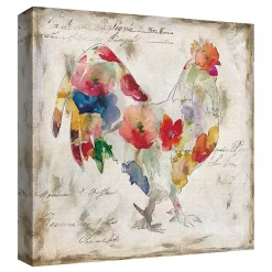 Kirklands Home Flowered Chicken Canvas Art Print, Set of 2 Multi Online