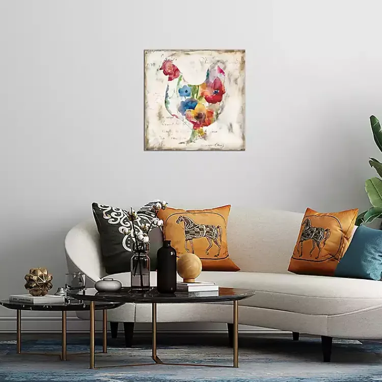 Kirklands Home Flowered Hen Canvas Art Print Multicolor Clearance