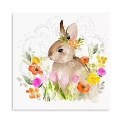 Easter Decorations>Kirklands Home Flowers & Bunny Canvas Art Print