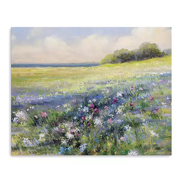 Kirklands Home Flowers by the Sea Canvas Art Print New