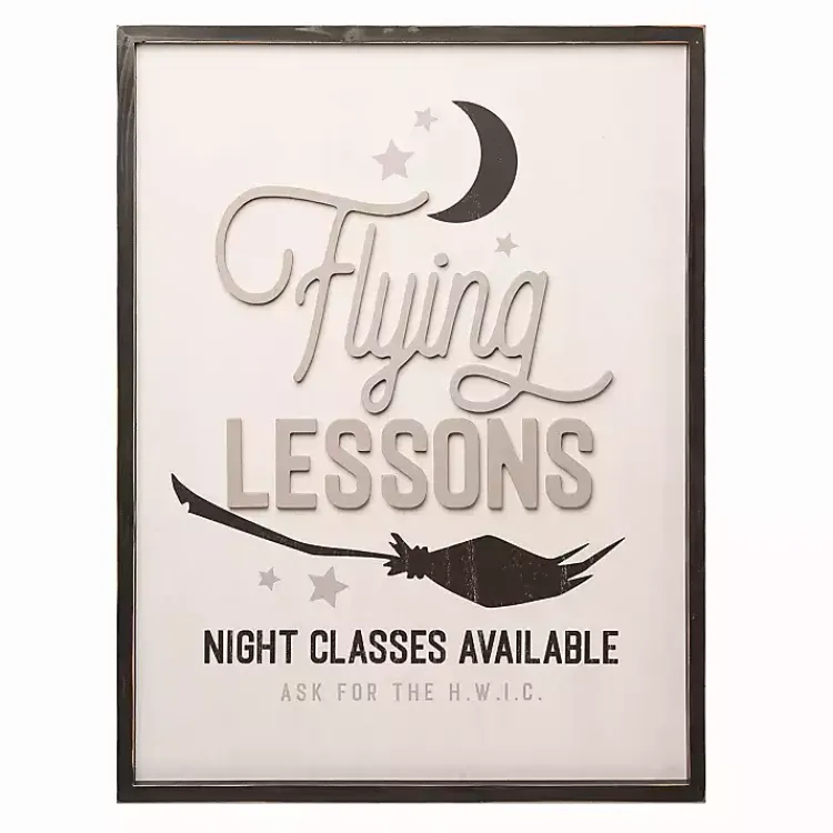 Halloween>Kirklands Home Flying Lessons Advertisement Wall Plaque