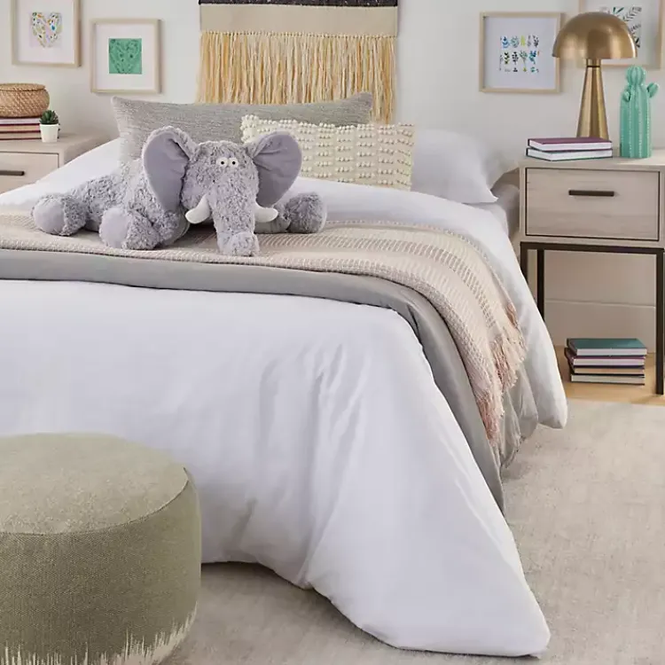 Pillows>Kirklands Home Foldable Elephant Stuffed Animal Gray