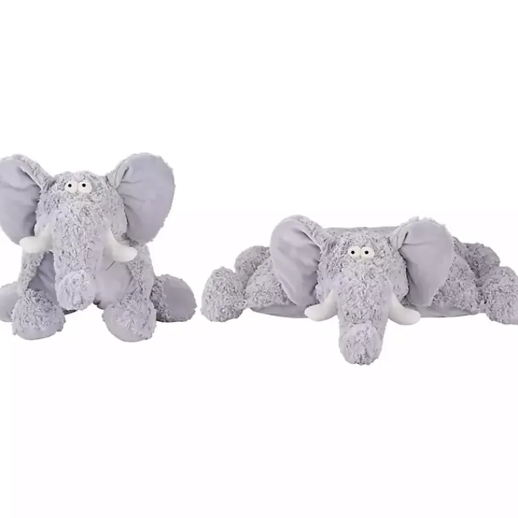Pillows>Kirklands Home Foldable Elephant Stuffed Animal Gray