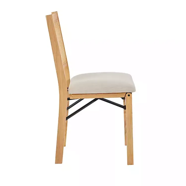 Kirklands Home Folding Rat Cane Back Cushioned Chair Tan Best