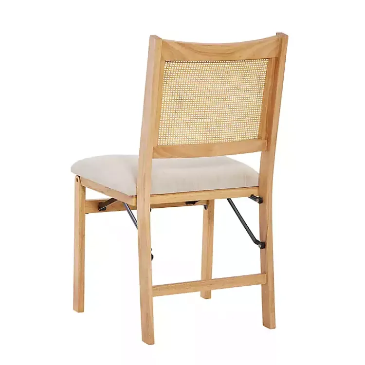 Kirklands Home Folding Rat Cane Back Cushioned Chair Tan Best