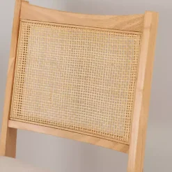 Kirklands Home Folding Rat Cane Back Cushioned Chair Tan Best