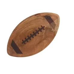Kirklands Home Football Shaped Acacia Wood Serving Board Brown New