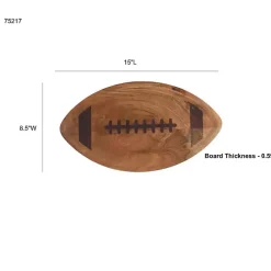 Kirklands Home Football Shaped Acacia Wood Serving Board Brown New