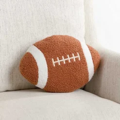Pillows>Kirklands Home Football Shaped Boucle Pillow Brown