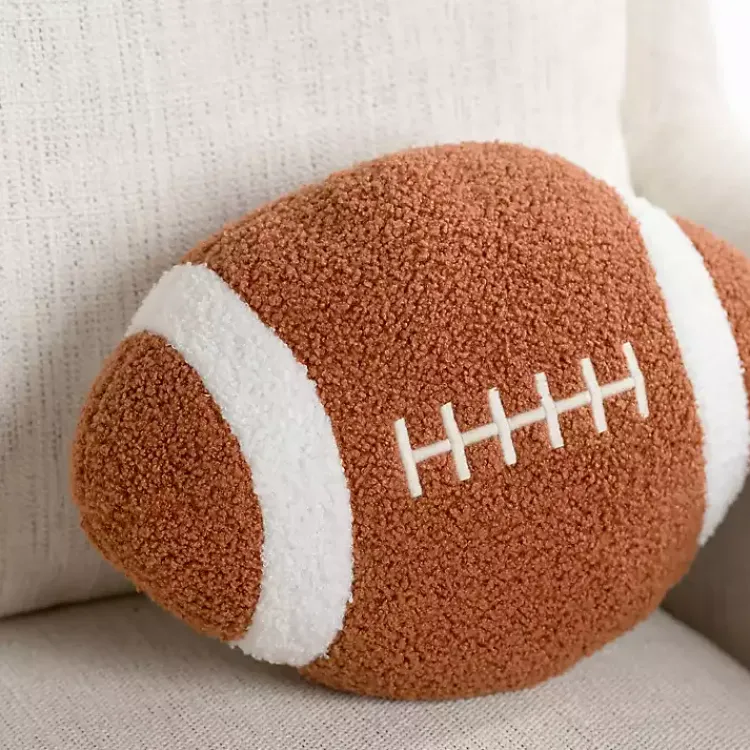 Pillows>Kirklands Home Football Shaped Boucle Pillow Brown
