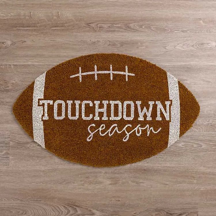 Kirklands Home Football Touchdown Season Doormat Brown New
