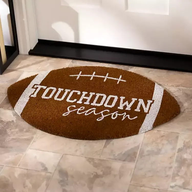 Kirklands Home Football Touchdown Season Doormat Brown New