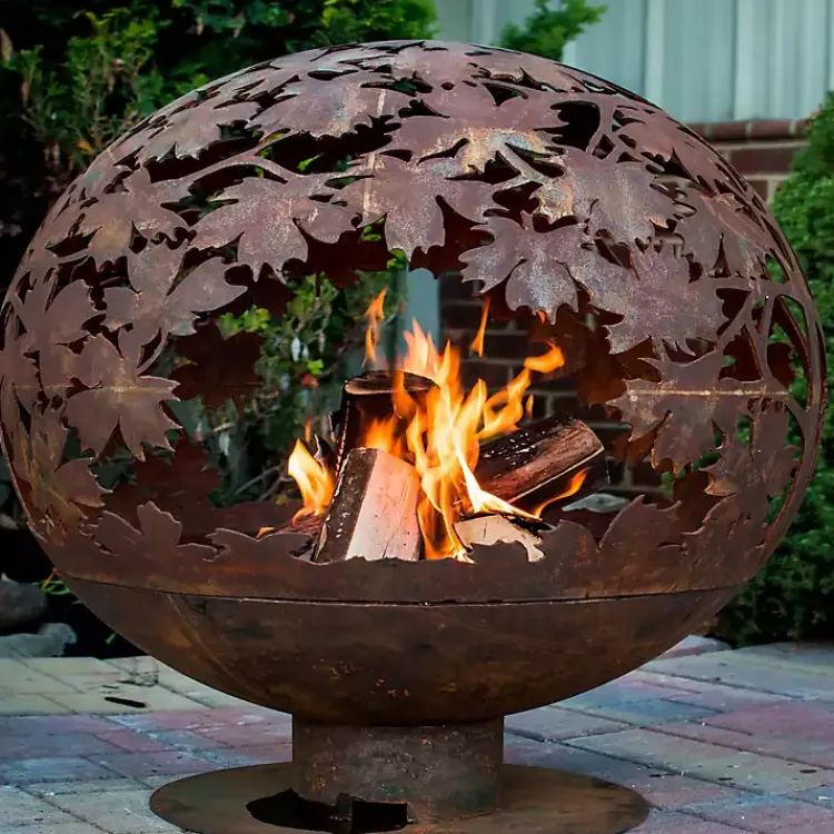 Kirklands Home Forest Globe Fire Pit Orange Sale