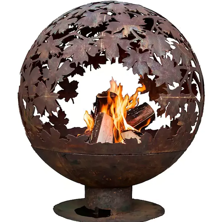 Kirklands Home Forest Globe Fire Pit Orange Sale
