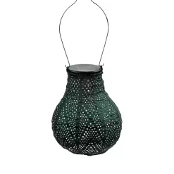 Kirklands Home Forest Ikat Bulb Hanging LED Outdoor Lantern Green