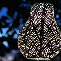 Kirklands Home Forest Ikat Bulb Hanging LED Outdoor Lantern Green