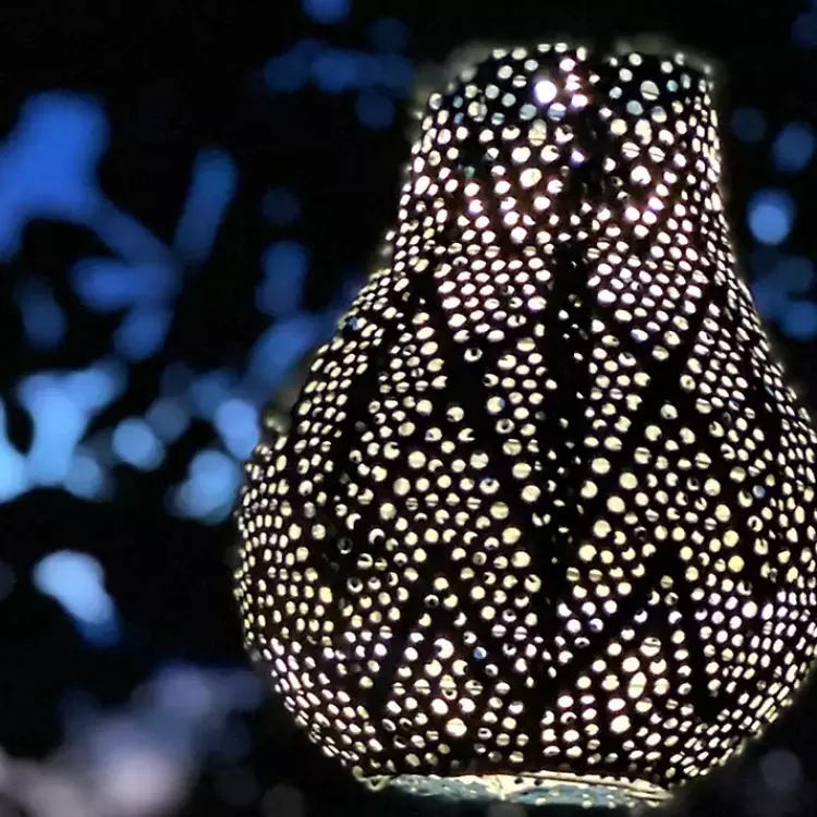 Kirklands Home Forest Ikat Bulb Hanging LED Outdoor Lantern Green
