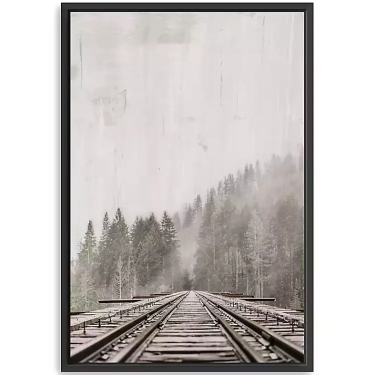Kirklands Home Forest Railway Framed Giclee Canvas Art Print Sale