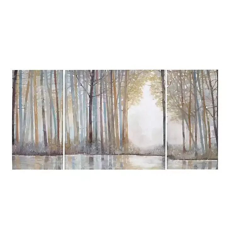 Kirklands Home Forest Reflections Canvas Art Prints, Set of 3 Multi Clearance