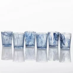 Kirklands Home Fortessa Swirl Short Glasses, Set of 6 Blue Outlet