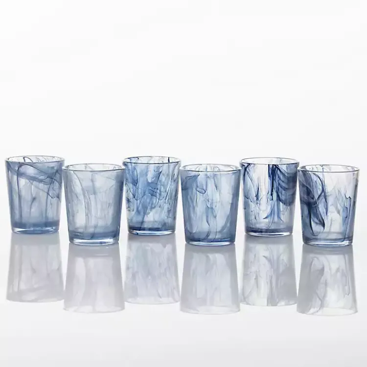 Kirklands Home Fortessa Swirl Short Glasses, Set of 6 Blue Outlet