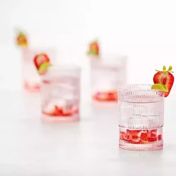 Kirklands Home Fortessa NoHo Tall Glasses, Set of 4 Pink Outlet