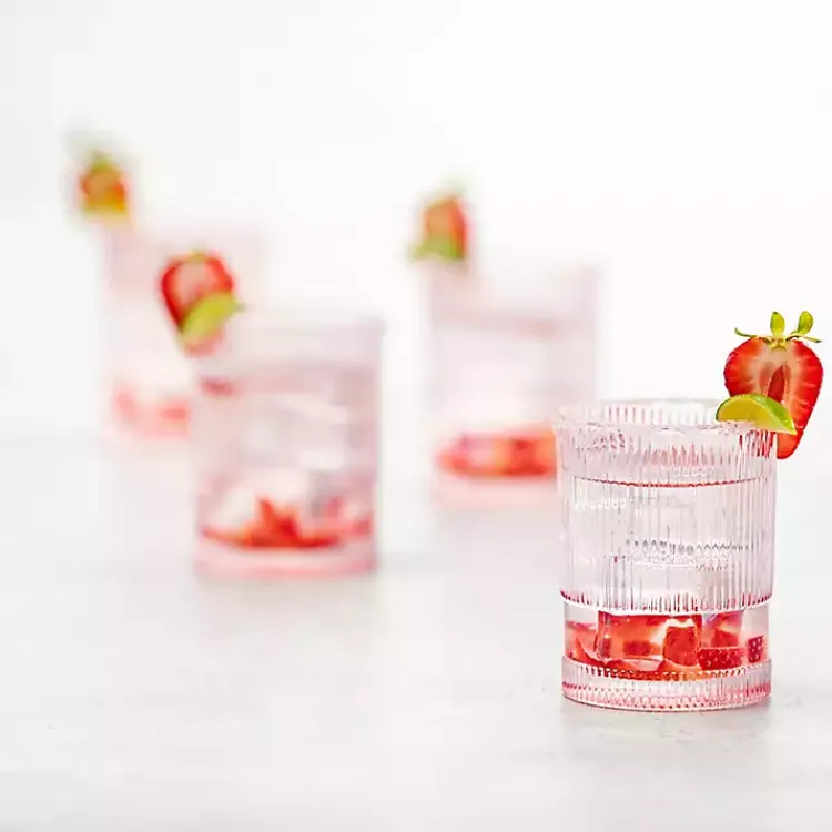 Kirklands Home Fortessa NoHo Tall Glasses, Set of 4 Pink Outlet