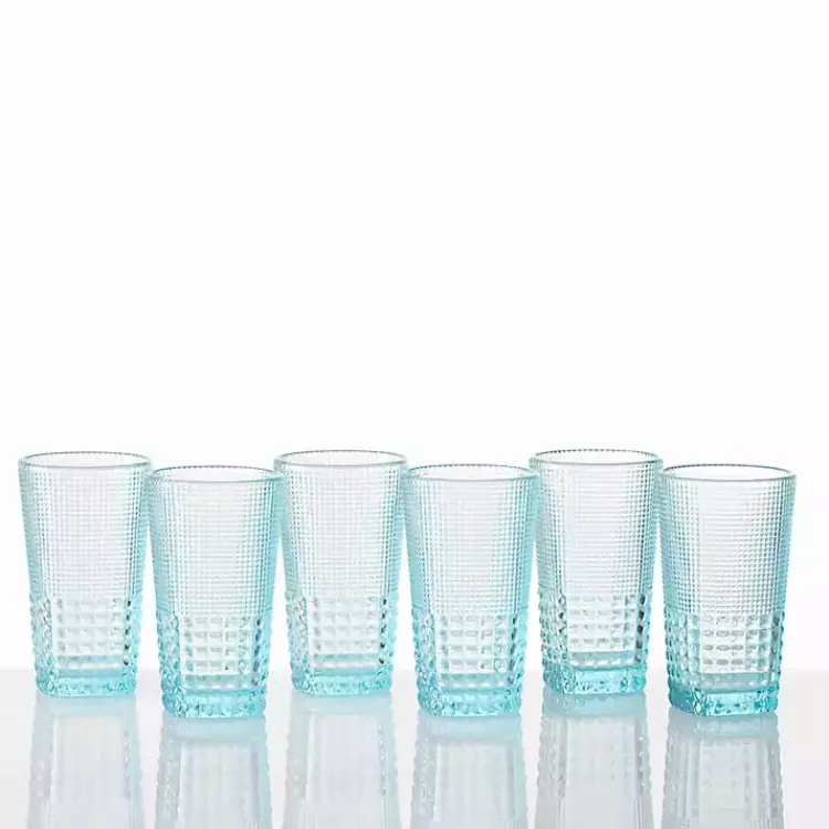 Kirklands Home Fortessa Pool Malcolm Tall Glasses, Set of 6 Blue Clearance