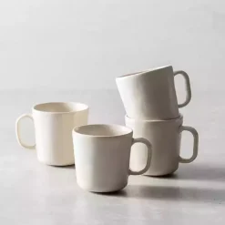 Kirklands Home Fortessa Sand Ceramic Mugs, Set of 4 Tan