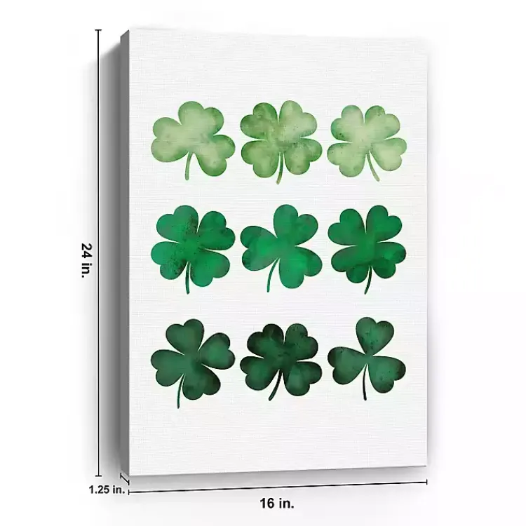 St Patricks Day Decorations>Kirklands Home Four Leaf Clovers Canvas Art Print