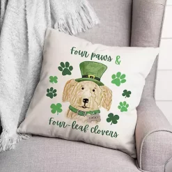 Pillows>Kirklands Home Four Paws Four-Leaf Clovers Indoor/Outdoor Pillow Green