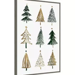Christmas Art & Wall Decor>Kirklands Home Framed Christmas Trees Canvas Art Print