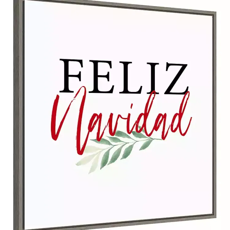 Christmas Art & Wall Decor>Kirklands Home Framed Feliz Navidad Christmas Canvas Art Print